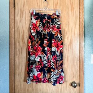 [urban outfitters] black hawaiian print midi skirt
